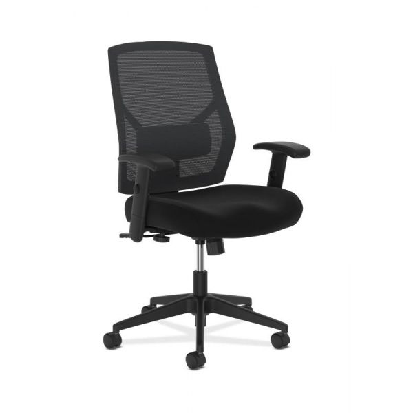 Hon Swivel Mid-back Task Chair With Adjustable Arms & Lumbar, Black
