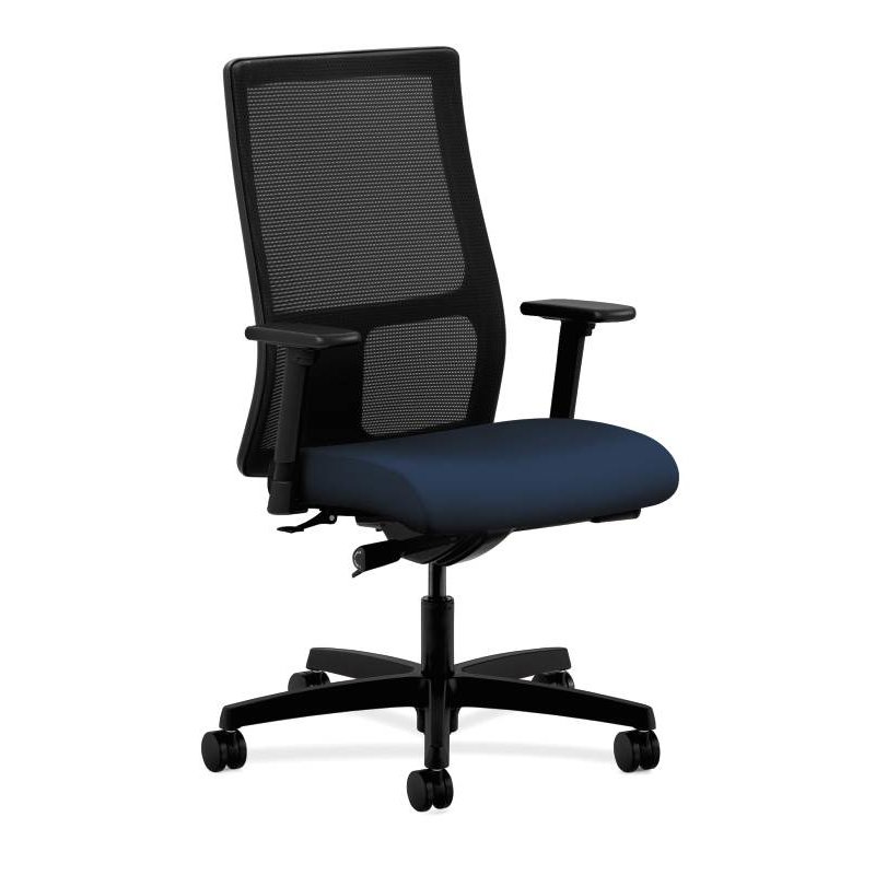 Mesh Back Task Chair With Adjustable Arms, Navy