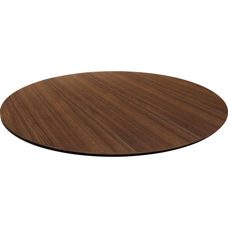 42 In. Knife Edge Banding Round Conference Tabletop, Walnut