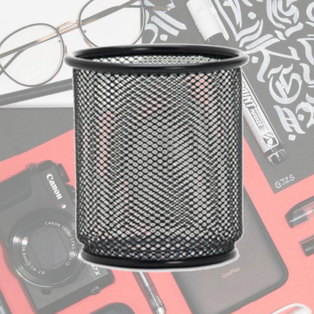 Picture of Lorell LLR84149BX Mesh Pencil Cup Holder - Black