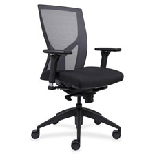 High-back Mesh Chairs With Fabric Seat - Black