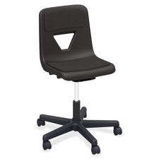 Llr99913 Classroom Adjustable Height Padded Mobile Task Chair, Black