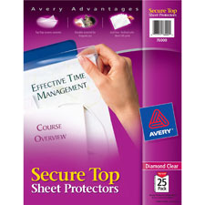 Ave76000bd Diamond Secure Top Sheet Protectors, Clear