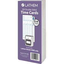 Lthe14100 Model 400e Double Sided Time Cards, White & Blue