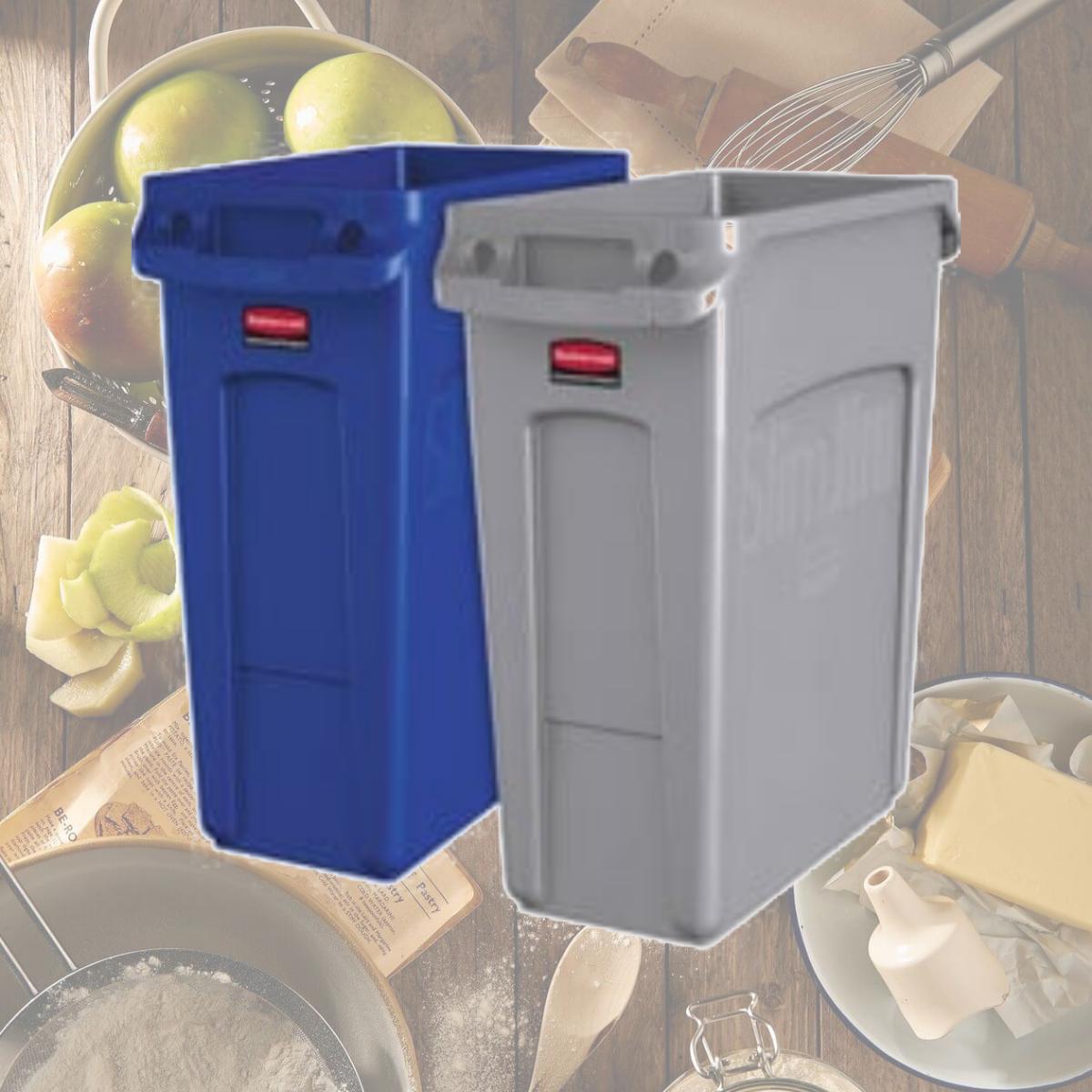Picture of Rubbermaid Commercial Products RCP1971258 Slim Jim Vented Container, Gray