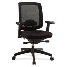 Llr42173 Mid - Back Mesh Chair With Adjustable Arms, Black - 43 X 27.5 X 26.5 In.