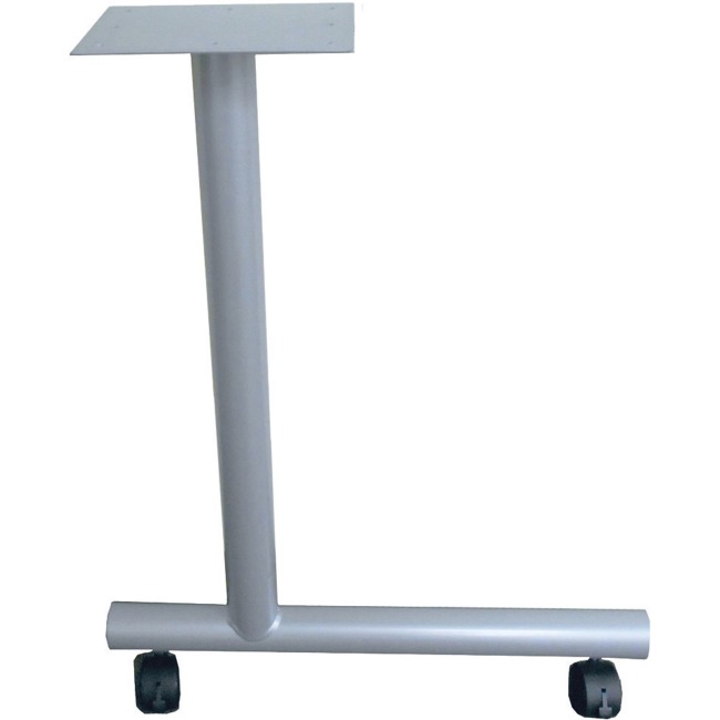 Llr61628 C-leg Training Table Base With 2 In. Casters, Metallic Silver - 1.5 X 22 X 27 In.