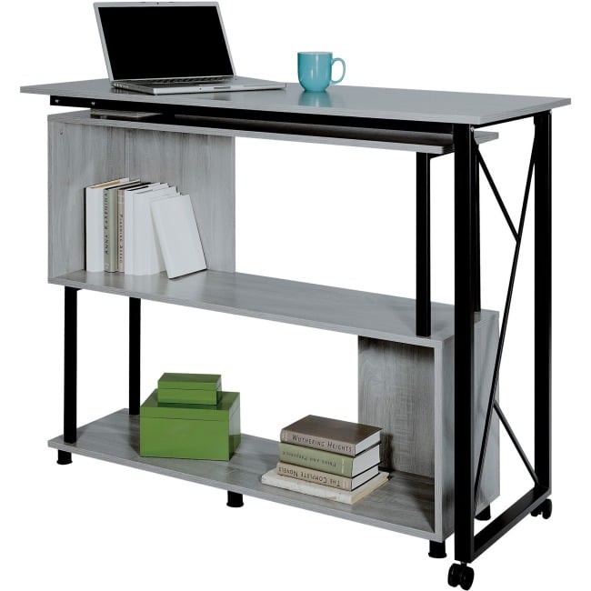 Safco Saf1904grkdb Mood Rotating Work Surface Standing Desk, Gray - 53.25 X 21.75 X 42.25