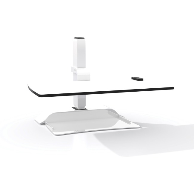 Safco Saf2191wh Electric Desktop Sit-stand Desk Riser With No Arm, White - 22 X 27.75 X 18.5 In.