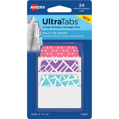 Ave74801 Ultratabs Geometric Design 2 Sided Tabs - Assorted Color