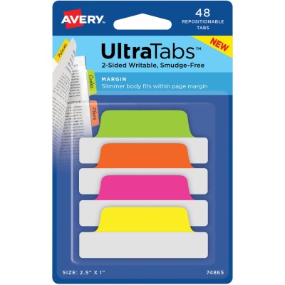 Ave74865 Ultratabs Repositionable Margin Tabs - Neon