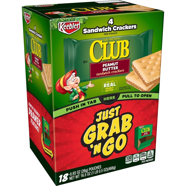 UPC 030100116578 product image for Keebler KEB11657 Grab N Go Peanut Butter Sandwich Crackers Natural | upcitemdb.com