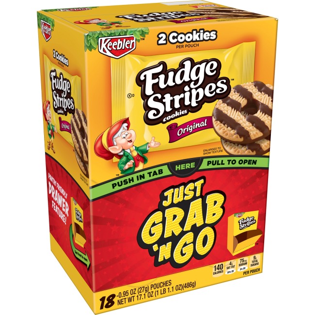 UPC 030100116592 product image for Keebler KEB11537 Fudge Stripe Cookies Grab N Go Pouches Shortbread Natural | upcitemdb.com