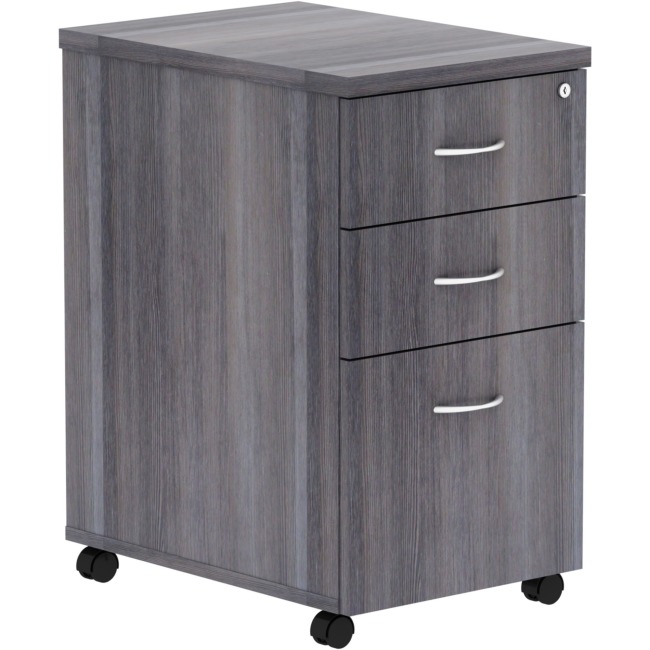 Llr69560 3 Drawer Weathered Charcoal Laminate Desking, Charcoal Gray - 16 X 22 X 28.3 In.
