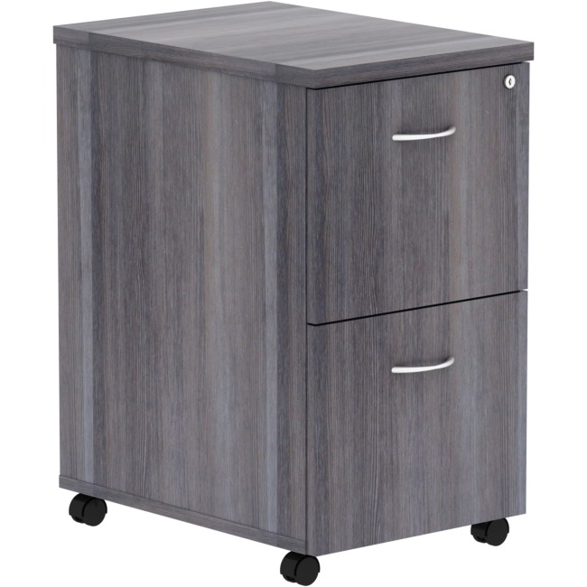 Llr69561 2 Drawer Weathered Charcoal Laminate Pedestal Desking, Charcoal Gray - 16 X 22 X 28.3 In.