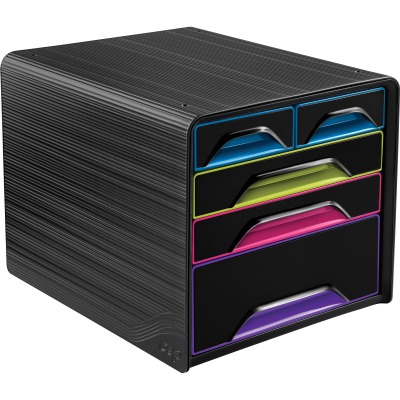 1072130411 Gloss Desktop Drawer Storage Unit, Multicolor