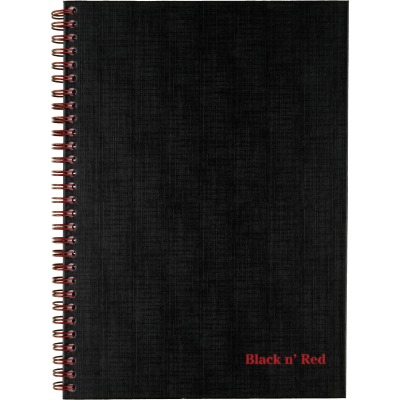 John Dickinson Jdk400110532 Black & Red Hardcover Business Notebook, Twin Wirebound