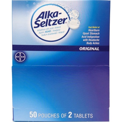 Rjg29703 Alka-seltzer Original Antacid Tablets, Blue & White