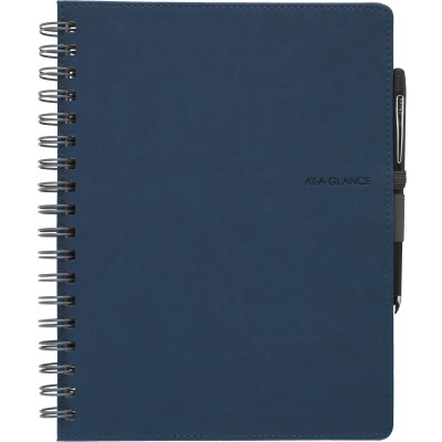 Mea8cpt5631 Wirebound Premium Notebook, Navy Blue