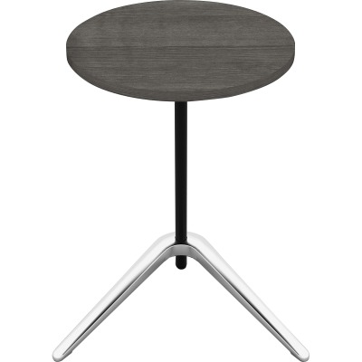 Llr86924 15.75 In. Guest Area Round Top Accent Table, Charcoal Gray