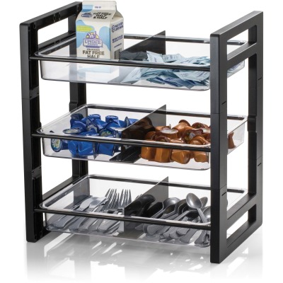 Oic28032 17 X 15.6 In. Breakcentral Ii Condiment Tower, Black