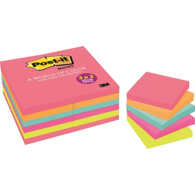 Mmm65424anvad 3 X 3 In. Sticky Note Cape Town Color Collection Value Pack, Assorted Color
