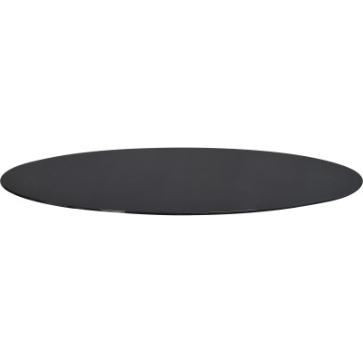 Llr59725 42 In. Round Glass Conference Tabletop, Black