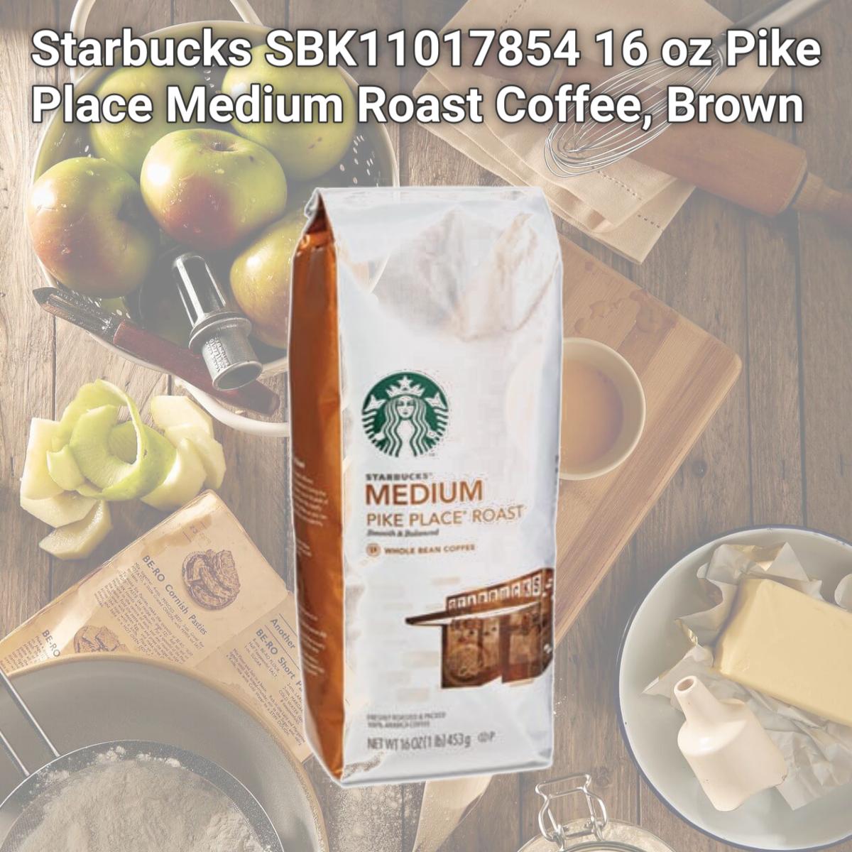 Picture of Starbucks SBK11017854 16 oz Pike Place Medium Roast Coffee, Brown