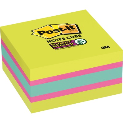 Mmm2027ssgfa 3 X 3 In. Sticky Note Super Sticky Notes Cubes, Green