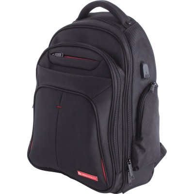 Swzbkp1000sm 15.6 In. 2-section Business Backpack, Black