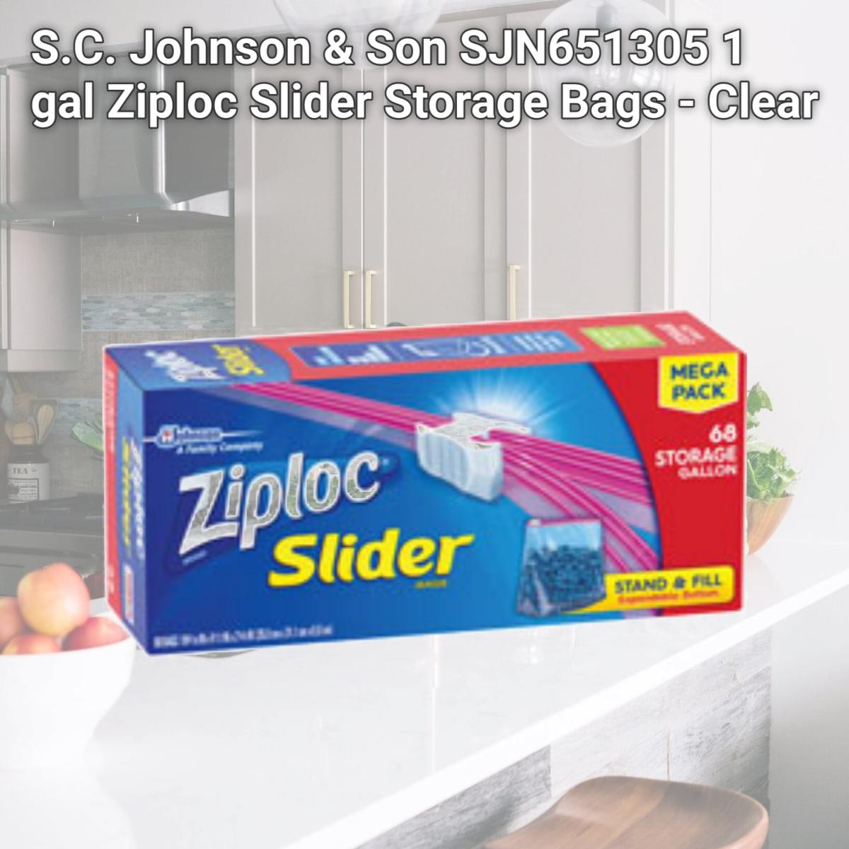 Picture of S.C. Johnson & Son SJN651305 1 gal Ziploc Slider Storage Bags - Clear