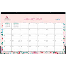Blue Sky Bls100021 Write-on Calendar Monthly Desk Pad, Multicolor