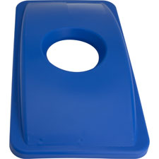 Gjo98219ct 23 Gal Recycling Bin Round Cutout Lid, Blue