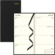 Redc38subk Letts Leather Weekly & Monthly Pocket Planner, Black