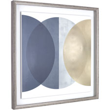 Llr04474 Circle Design Framed Abstract Art, Gray & Yellow