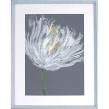 Llr04478 Gray & White Flower Design Framed Abstract Art