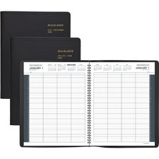 Aag702128020 8-person Group Daily Appointment Book, Black