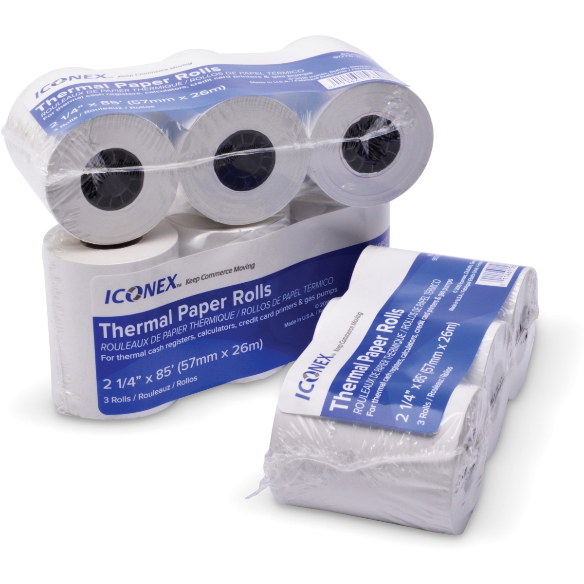 Iconex  2.25 in. x 85 ft. Thermal Print Paper Receipt Roll, White - Pack of 3