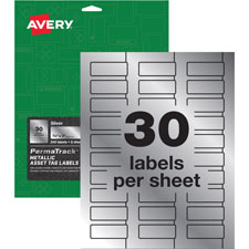 Ave61528 Permatrack Metallic Asset Tag Labels, Silver