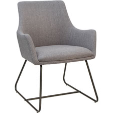 LLR68562 25.1 x 26.1 x 33.5 in. Gray Flannel Guest Chair with Sled Base, Gray