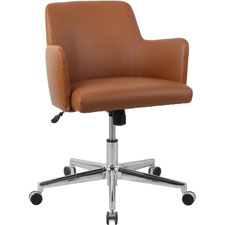 Llr68567 25.4 X 27.5 X 31.1 In. Bonded Leather Task Chair, Tan