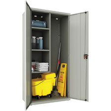 Llr00017 4 Shelf Steel Janitorial Cabinet, Putty
