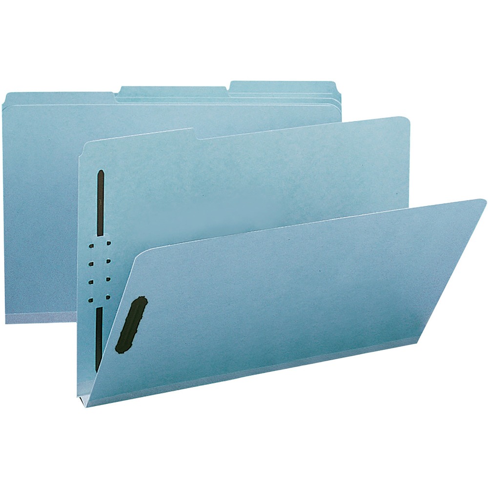 SMD20000 100 Percent Recycled Pressboard Fastener Folders, Blue - Legal - 125 Sheet Capacity