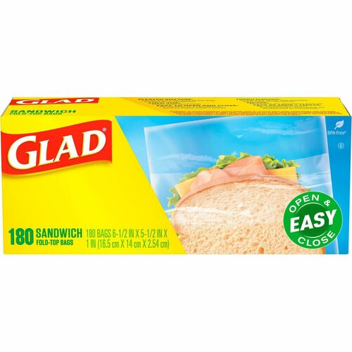 UPC 012587607718 product image for Clorox CLO60771 Glad Sandwich Fold-Top Bags - 180 per Box | upcitemdb.com