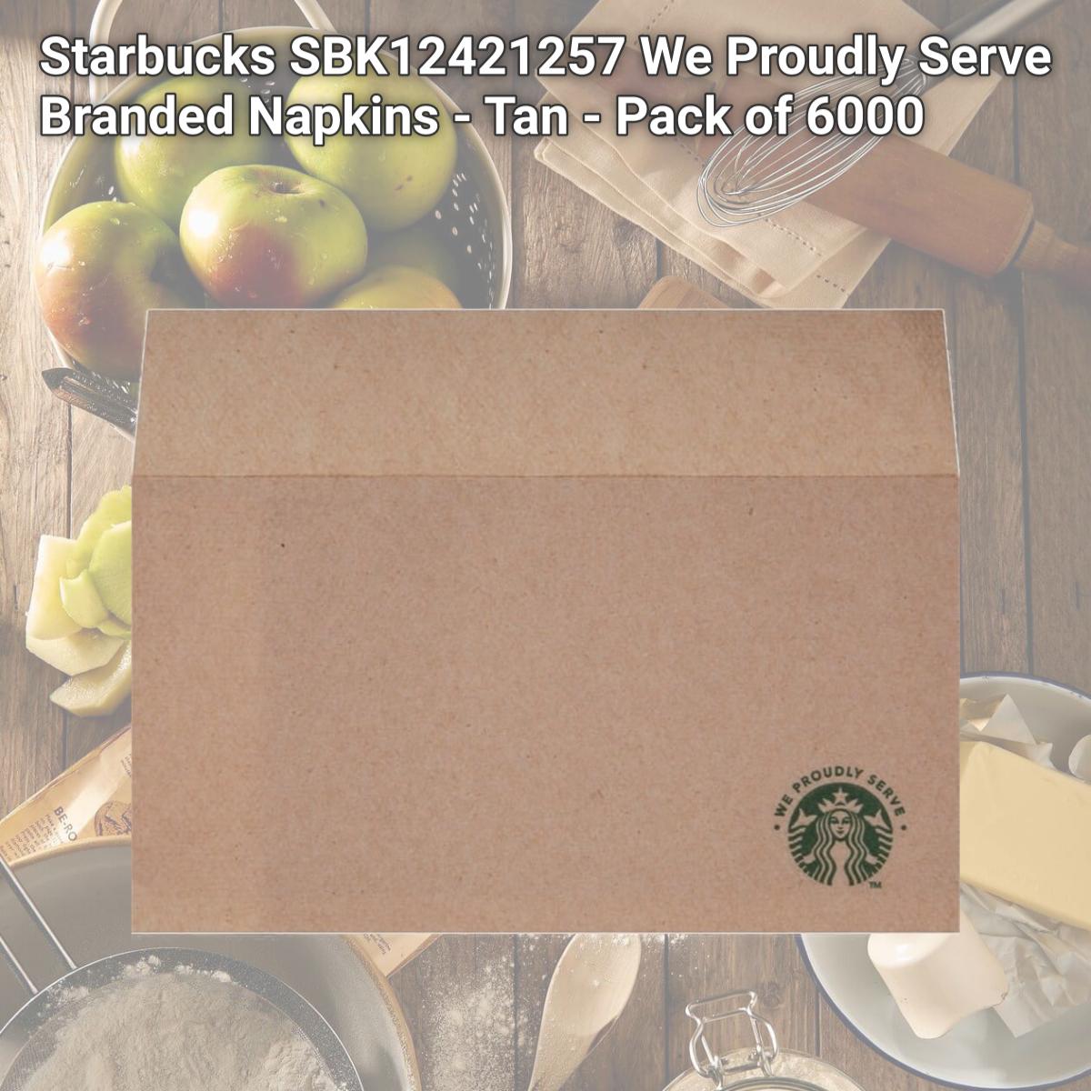 Picture of Starbucks SBK12421257 We Proudly Serve Branded Napkins - Tan - Pack of 6000
