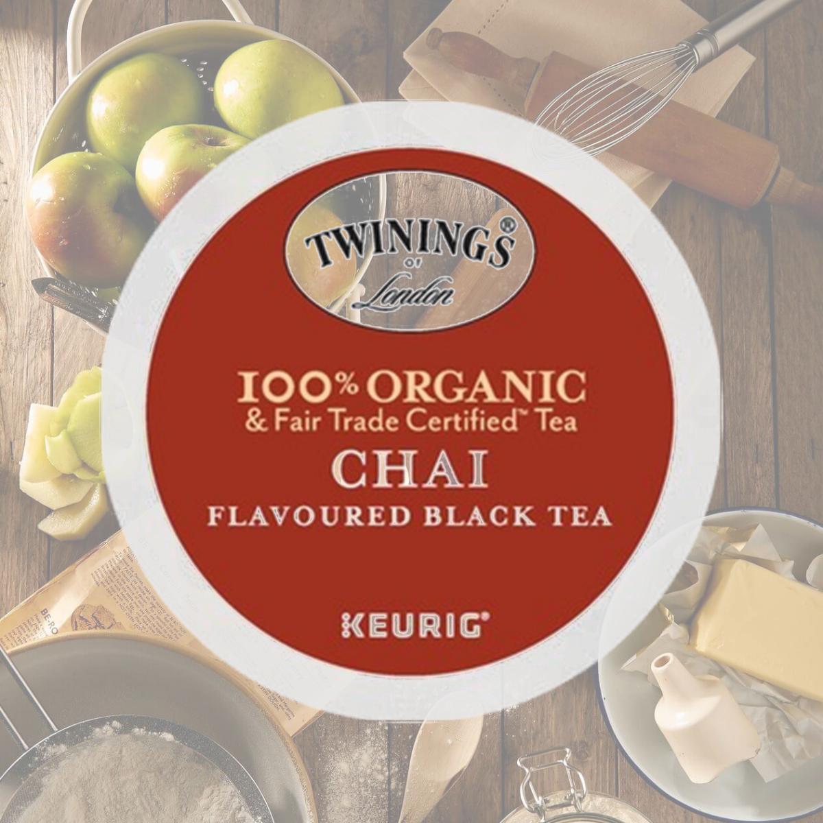 Picture of Twinings TWG09954 100 Percent Organic & Fair Trade Certified Tea Chai Flavoured Black Tea K-Cup - Pack of 24