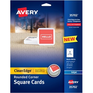 AVE35702 Inkjet Printable Multipurpose Card, White - Pack of 180