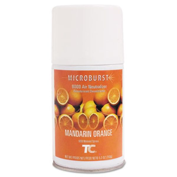 5.3 oz Aerosol TC Microburst 9000 Air Freshener Refill, Mandarin Orange - Pack of 4