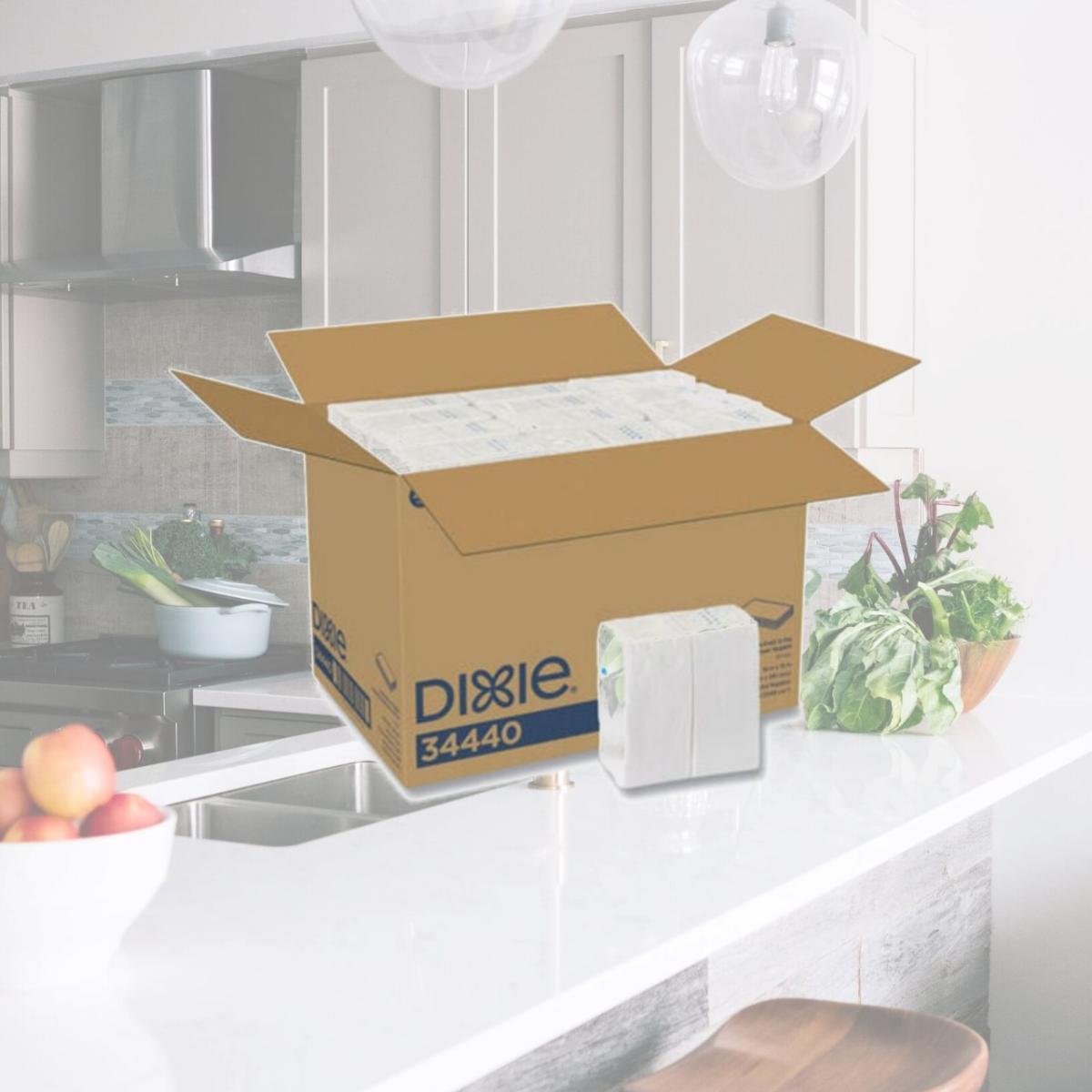 Picture of Dixie GPC34440 0.125 Fold 2-Ply Dinner Napkin, White
