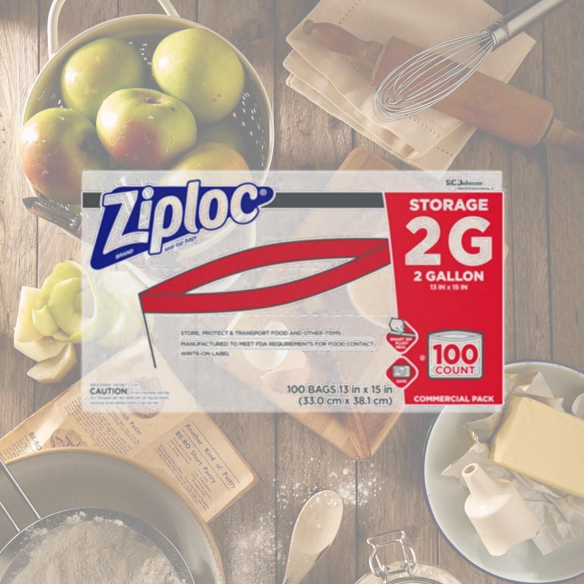 Picture of Ziploc SJN682253 15 x 13 in. 2 gal 1.75 mil Double Zipper Storage Bags, Clear